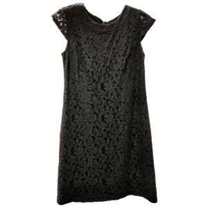 Black Lace Halogen Dress, Large Petite